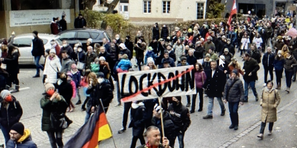 Rund 500 Personen demonstrierten in Bregenz gegen den Corona-Lockdown