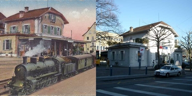 Bahnhof Meilen einst und heute.