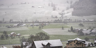 Oberdorf im Kanton Nidwalden am Freitagvormittag: Schnee auf 455 Metern über Meer.