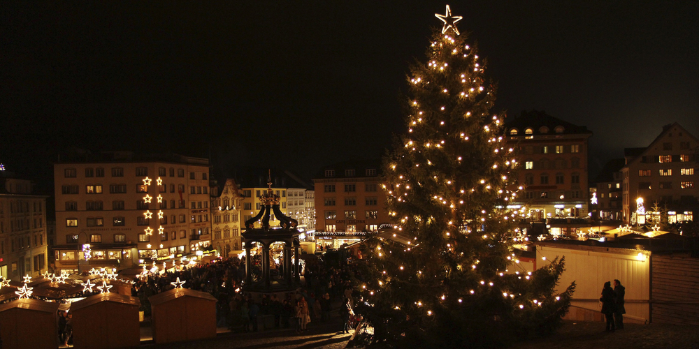 Der Weihnachtsmarkt in Einsiedeln.