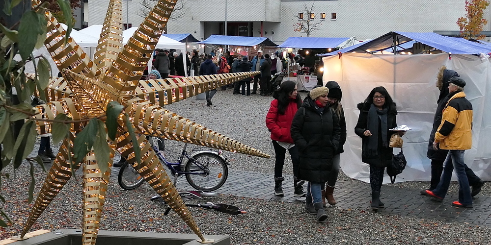Zwei grosse Modellsterne schmückten den Heerbrugger Adventsmarkt