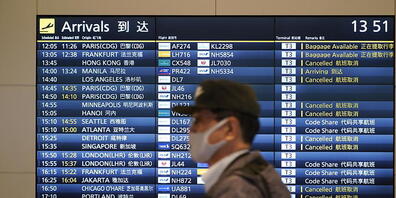Ein Passagier am Flughafen in Tokio. (Archivbild)