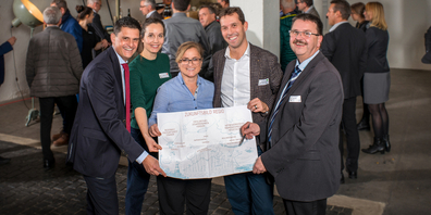 David Ganz, Leila Hauri, Maria Pappa, Michael Götte und Daniel Büchel bei der Lancierung der erneuerten Strategie.