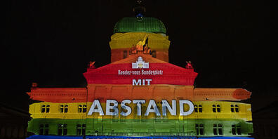Nach einem Jahr wieder zu sehen: Das Lichtspektakel am Bundeshaus.