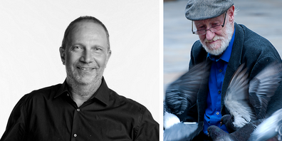 Journalist Thomas Riesen (links im Bild) und das Inspirationsbild für seine Geschichte.