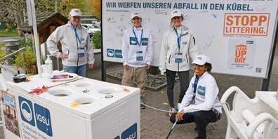Die IGSU sensibilisierte am Freitag und Samstag für das Thema Littering an der Raststätte Heidiland. 