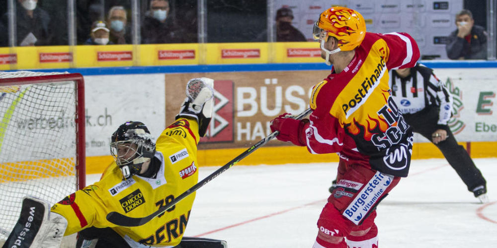 Roman Cervenka bezwingt Philip Wüthrich im Penaltyschiessen - der Sieg für die Lakers