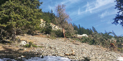 Naturgefahren in den Alpen: Am Seehorn in Davos hat ein Felssturz im Jahr 2020 deutliche Spuren hinterlassen.