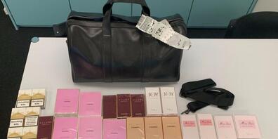 Die gestohlene Ware fein säuberlich aufgereiht.