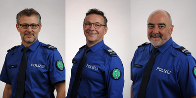 Die Polizeioffiziere Ivan Nett, Martin Alpiger und Alfred Sonderer.