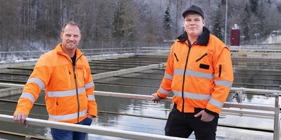 Patrick Holderegger, Betriebsleiter ARA Herisau (links), und Marcel Weiss, stv. Betriebsleiter ARA Herisau.