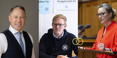 Nationalrätin Aline Trede (r.) kämpft fürs Mediengesetz, welches das Projekt ihres Mannes Joël Widmer (m.) subventionieren würde. Dr. Gut dazu: «So bleibt die Beute im Haus.»