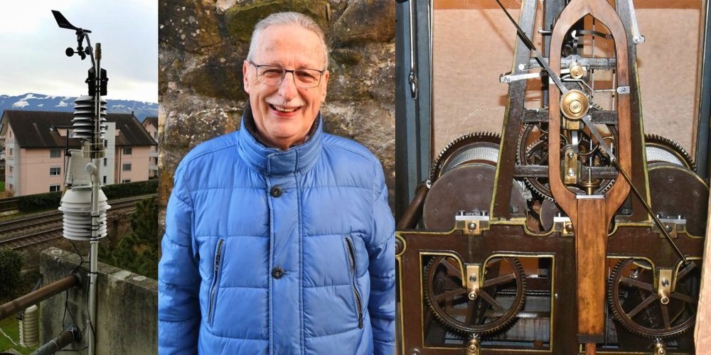 Zwischen Wetterstation und Turmuhr: Das ist Walter Berger.