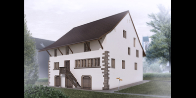 So soll das Steinhaus künftig aussehen – hier die Ansicht von der einst seeseitigen Fassade. 