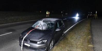 In Steinmaur wurde ein 18-jähriger Fussgänger von diesem Auto erfasst.