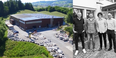 Das junge Nachfolgerteam um Denis Müller, Manuel Caduff, Jan Müller und Miro Foitek (v.l.n.r.) wird alles daran setzen die traditionelle Steinmetzkunst in der Region aufrecht zu erhalten.