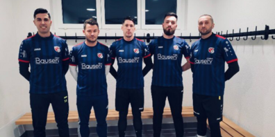 Von links nach rechts: Andy Rodrigues (FC Au-Berneck), Nderim Bektashi (FC Rüthi), Matias Vidalle (FC Rorschach-Goldach), Artrid Kololli (FC Au-Berneck)