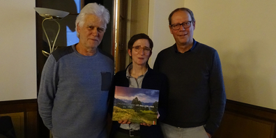 Von links: Roland Gerth (Fotograf), Dorothee Guggenheimer, Stefan Sonderegger