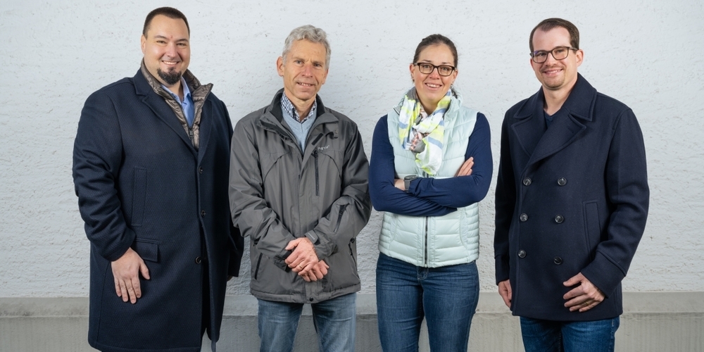 Die Kandidierenden der FDP: Philipp Büchele, Martin Hasenfratz, Miriam Cadisch und Michael Ott (v.l.n.r.).