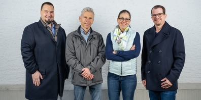 Die Kandidierenden der FDP: Philipp Büchele, Martin Hasenfratz, Miriam Cadisch und Michael Ott (v.l.n.r.).