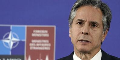 Antony Blinken, Außenminister der USA, während einer Pressekonferenz nach dem Nato-Außenministertreffen. Foto: Roman Koksarov/AP/dpa