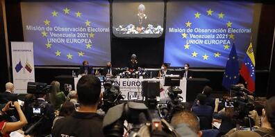 Isabel Santos, Vorsitzende der Wahlbeobachtermission der Europäischen Union in Venezuela, spricht während einer Pressekonferenz in Caracas. Foto: Jesus Vargas/dpa