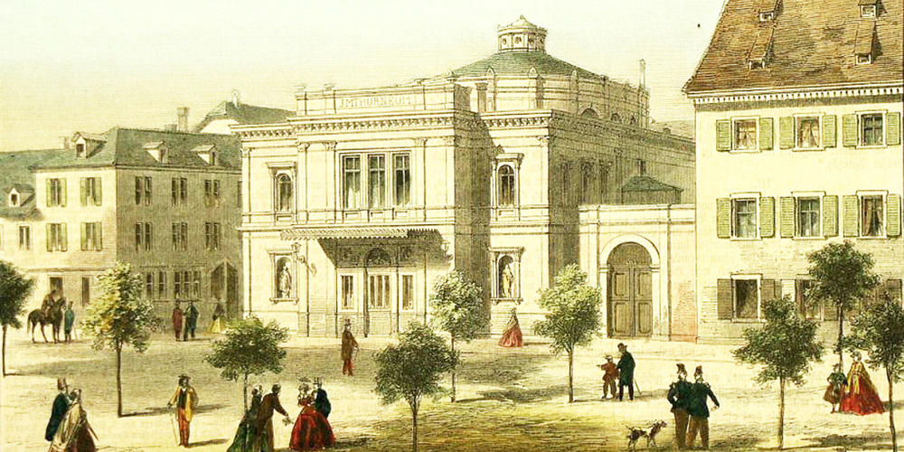 Eine Alte Ansicht des Stadttheaters in Schaffhausen.