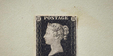HANDOUT - Die «Penny Black» von 1840 ist die vermutlich älteste Briefmarke der Welt. Foto: ---/Sotheby's/dpa - ACHTUNG: Nur zur redaktionellen Verwendung im Zusammenhang mit der aktuellen Berichterstattung über die Versteigerung und nur mit vollst...