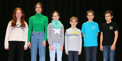 Einen ersten Preis mit Auszeichnung erspielten sich (von links) Livia Beck, Marina Suengas, Alina Heeb, Levi Bösch, Leon  Bösch und Julian Seitz. Aus dem Bild fehlen Nina Stieger und Hannes Kobler.