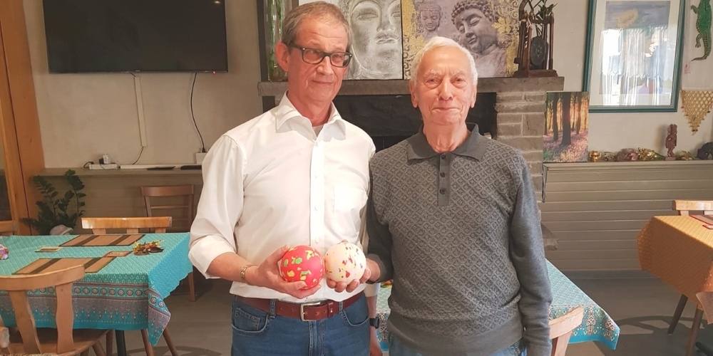 Edi Huber (l.) und Gino Antonica gewannen das Boccia-Vereinsturnier vom 14. November 2021.
