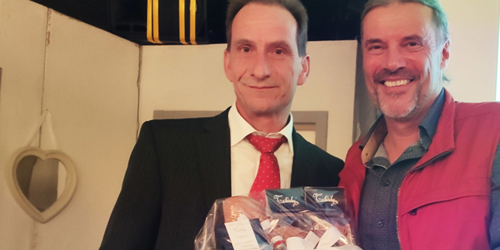 Kreispräsident Stefan Wäckerling  (l.) mit Oscar Freysinger