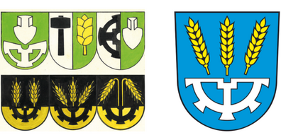 Der Weg von den vorherrschend grünen Wappenvorschlägen der kantonalen Wappenkommission über die toggenburgisch schwarz-goldenen Vorschläge von Ernst Gämperli bis zum Wappen der Gemeinde in Blau, Gold und Silber.