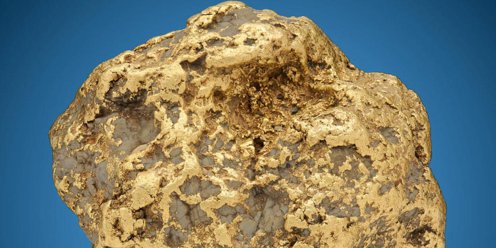 ARCHIV - Dieses von Heritage Auctions zur Verfügung gestellte Foto zeigt den sogenannten «Alaska Centennial Gold Nugget». Der sogenannte «Alaska Centennial Gold Nugget» brachte bei der Auktion am Mittwoch 750 000 Dollar (rund 661 000 Euro) ein, wi...