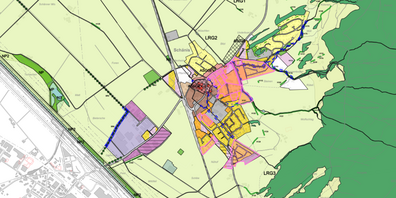 Einblenden lassen sich beispielsweise die Nutzungsplanungen auf dem Gebiet der Gemeinde Schänis.