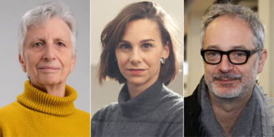 von links: Foto: Esther Beyeler Mattle, neues Mitglieder Rheintaler Kulturstiftung sowie Claudia Voit und Jushua Loher, die beide in der Jury des «Goldiga Törgga» und «Grüana Törgga» Einsitz nehmen.