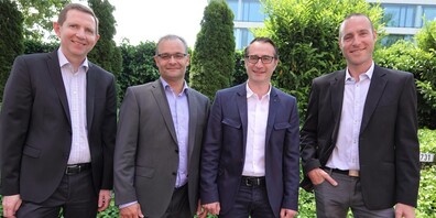 Erfolgreiches Team (vlnr.): RAV-Gesamtleiter Heinz Erb mit den Leitern des Arbeitgeberservices Rudolf Brander (Amriswil), Reto Moser (Kreuzlingen) und Raphael Koblet (Frauenfeld).