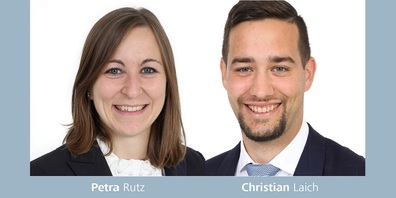 Sie haben in diesem Jahr eine höhere Weiterbildung erfolgreich abgeschlossen:  Petra Rutz / Dipl. Finanzberaterin IAF, und  Christian Laich / Dipl. Betriebswirtschafter HF General Management. 