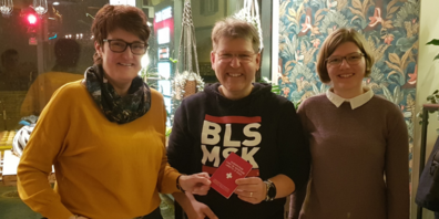 Von links: Präsidentin Christine Schmidheiny mit André Breitenmoser und Corina Wigger.