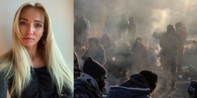 Die Ukrainerin Svetlana Freimann (l.) berichtet über die dramatische Situation in der Ukraine.