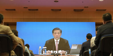 Die chinesische Regierung erwähnte auf der Pressekonferenz vor der Jahrestagung des Volkskongresses die russische Invasion mit keiner Silbe. Foto: Sam Mcneil/AP/dpa