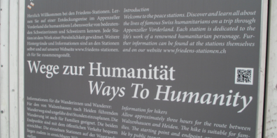Erläuterungen zum Themenwanderweg „Friedensstationen“ beim Bahnhof Heiden erfolgen in deutscher und englischer Sprache. Wo aber bleiben das Französische und die anderen Schweizer Landessprachen?