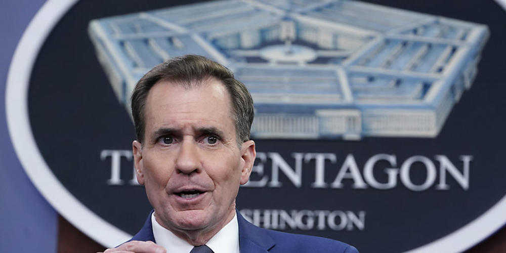 John Kirby, Sprecher des Pentagon, spricht während eines Briefings im Pentagon. Foto: Susan Walsh/AP/dpa