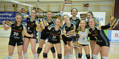 Raiffeisen Volley Toggenburg U23-Juniorinnen freuen sich über den Gewinn des «Golden Tickets» und die Qualifikation für das Finalturnier.