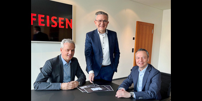André Ess, Dominik Holderegger und Kurt Alder (von links) freuen sich über den erfolgreichen Ausbau der Vermögensverwaltungsmandate.