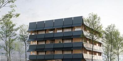 Der neue Verkehrsstützpunkt der Bündner Kantonspolizei soll Nachhaltigkeit und hochwertige Architektur vereinen. (Visualisierung)