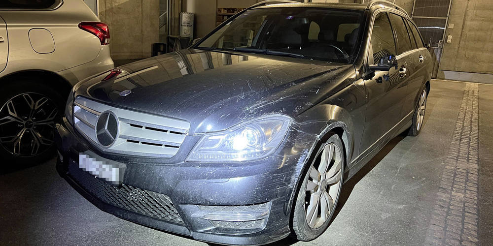 Sichergestelltes Unfallfahrzeug des 29-Jährigen