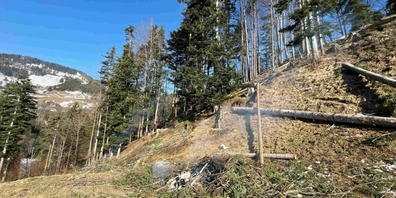Die Unfallstelle in Libingen, einem Ortsteil der Toggenburger Gemeinde Mosnang.