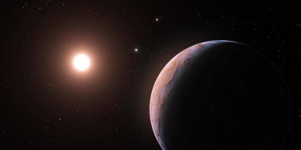 Der neu entdeckte Exoplanet umkreist den Stern Proxima Centauri mit zwei anderen Planeten: eine künstlerische Darstellung von Proxima d.
