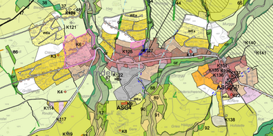 Im neuen Kataster lassen sich z.B. Planungszonen und Nutzungsplanungen auf dem Gebiet der Gemeinde Amden einblenden.