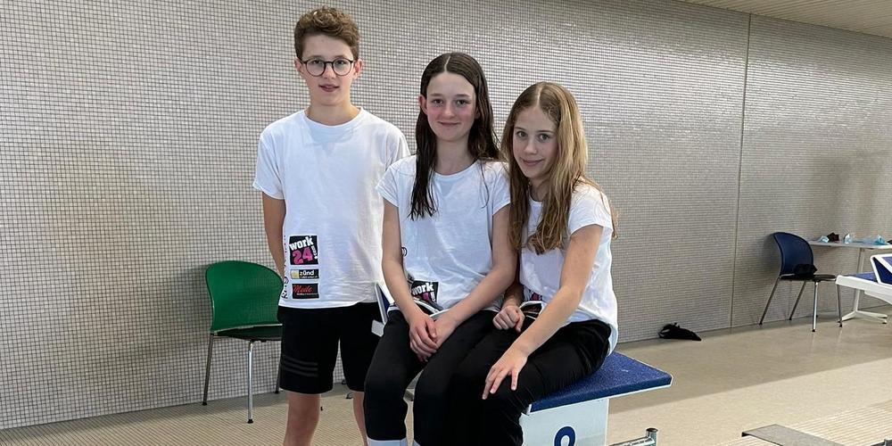 v.l.n.r. Andri Halter, Enya Buschor, Elina Hautle